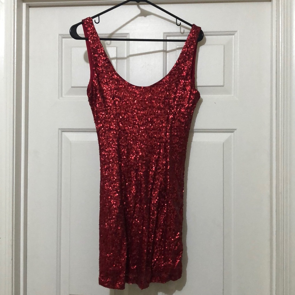 Tobi red sequin dress